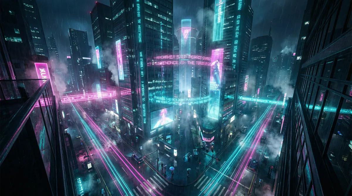 佐佐木希bt 竖屏短剧平台首页背景 - 赛博朋克都市夜景
